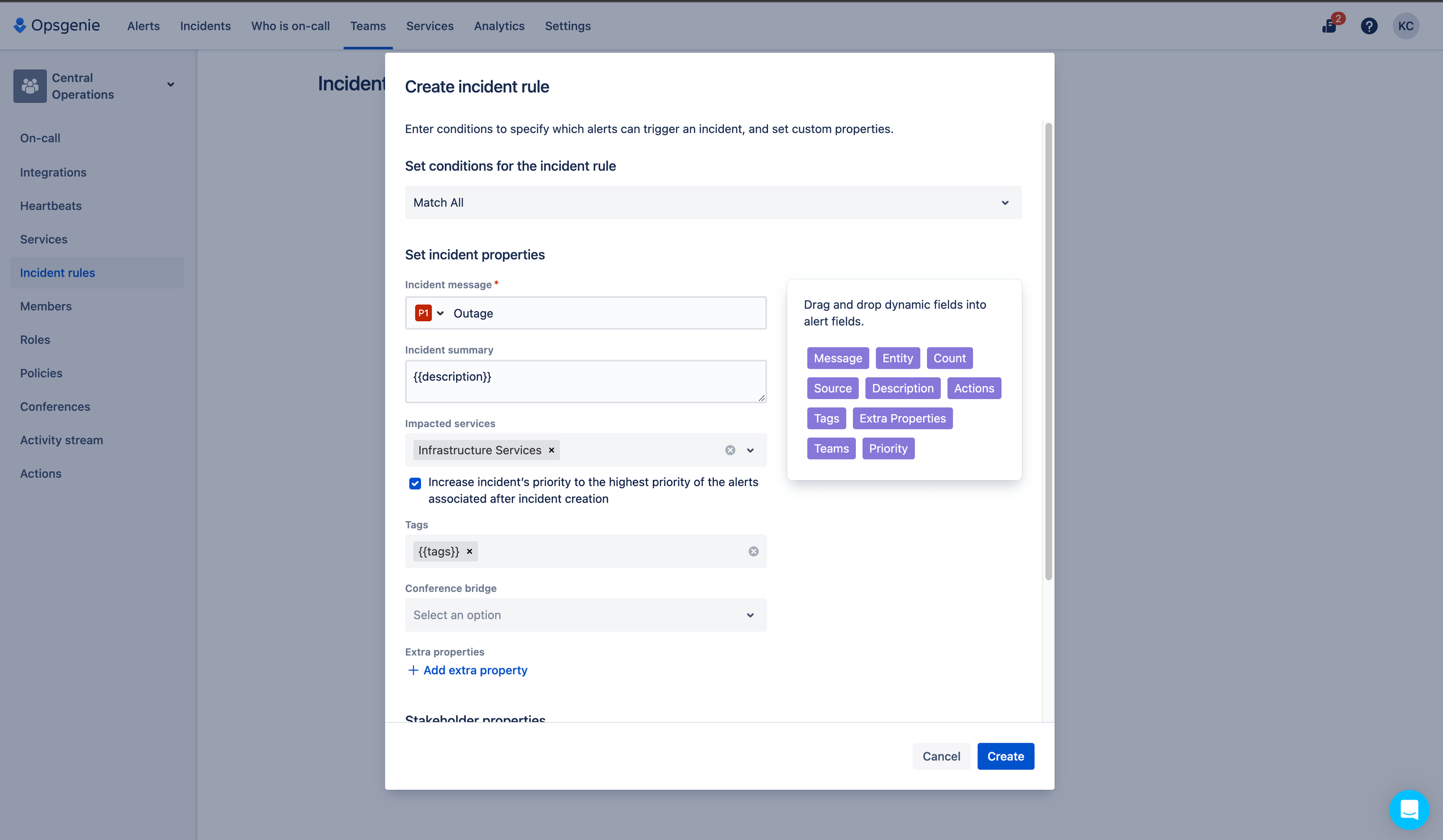 Создание правил инцидентов в Jira Service Management
