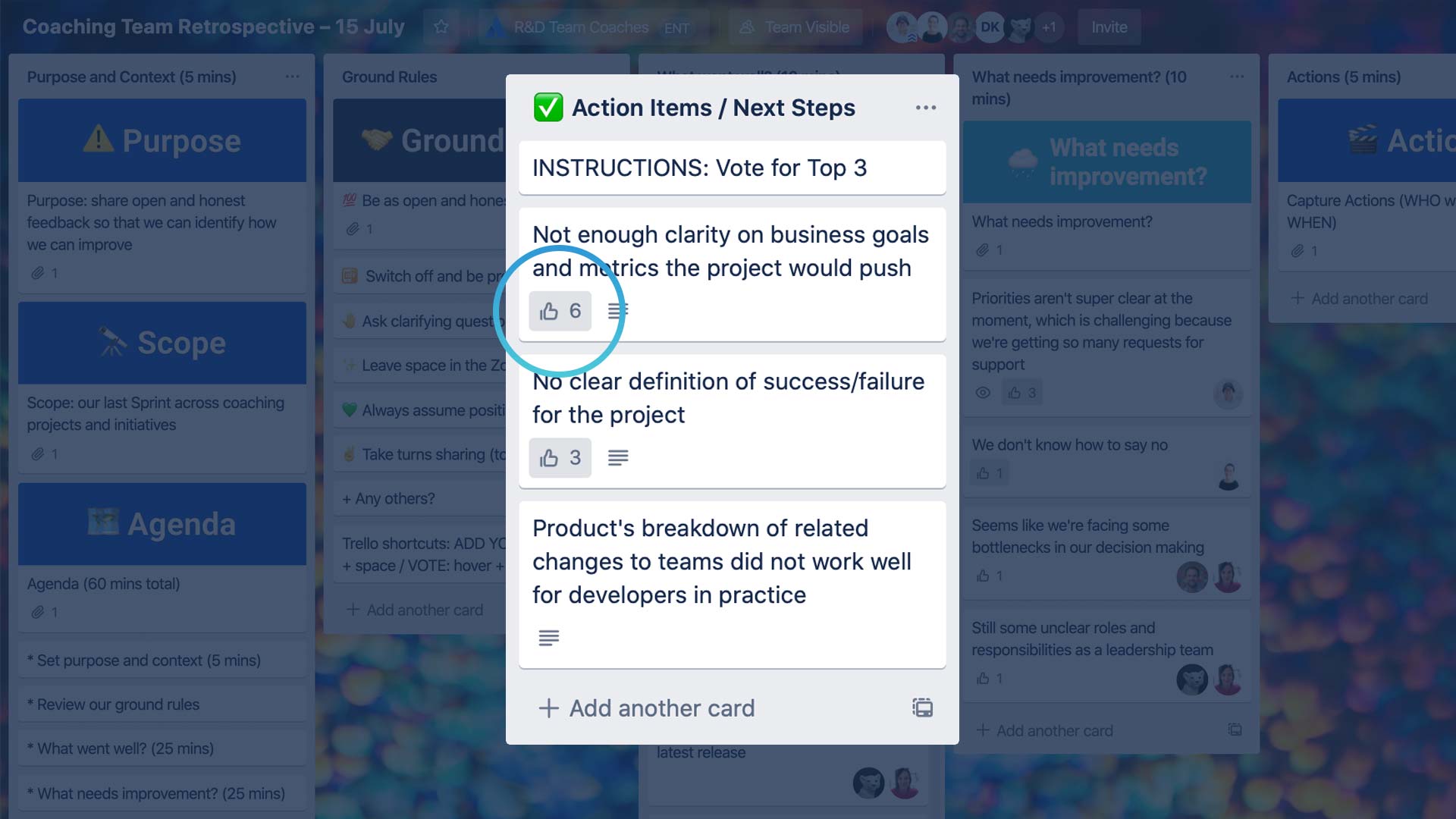 Highlighting voting Power-Up in Trello