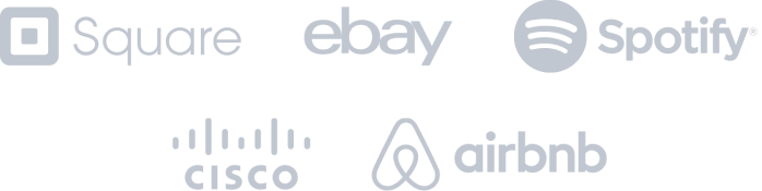 Logotipos de Square, Ebay, Spotify, Cisco y Airbnb