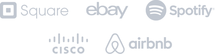 Square, ebay, spotify, cisco, and airbnb logos