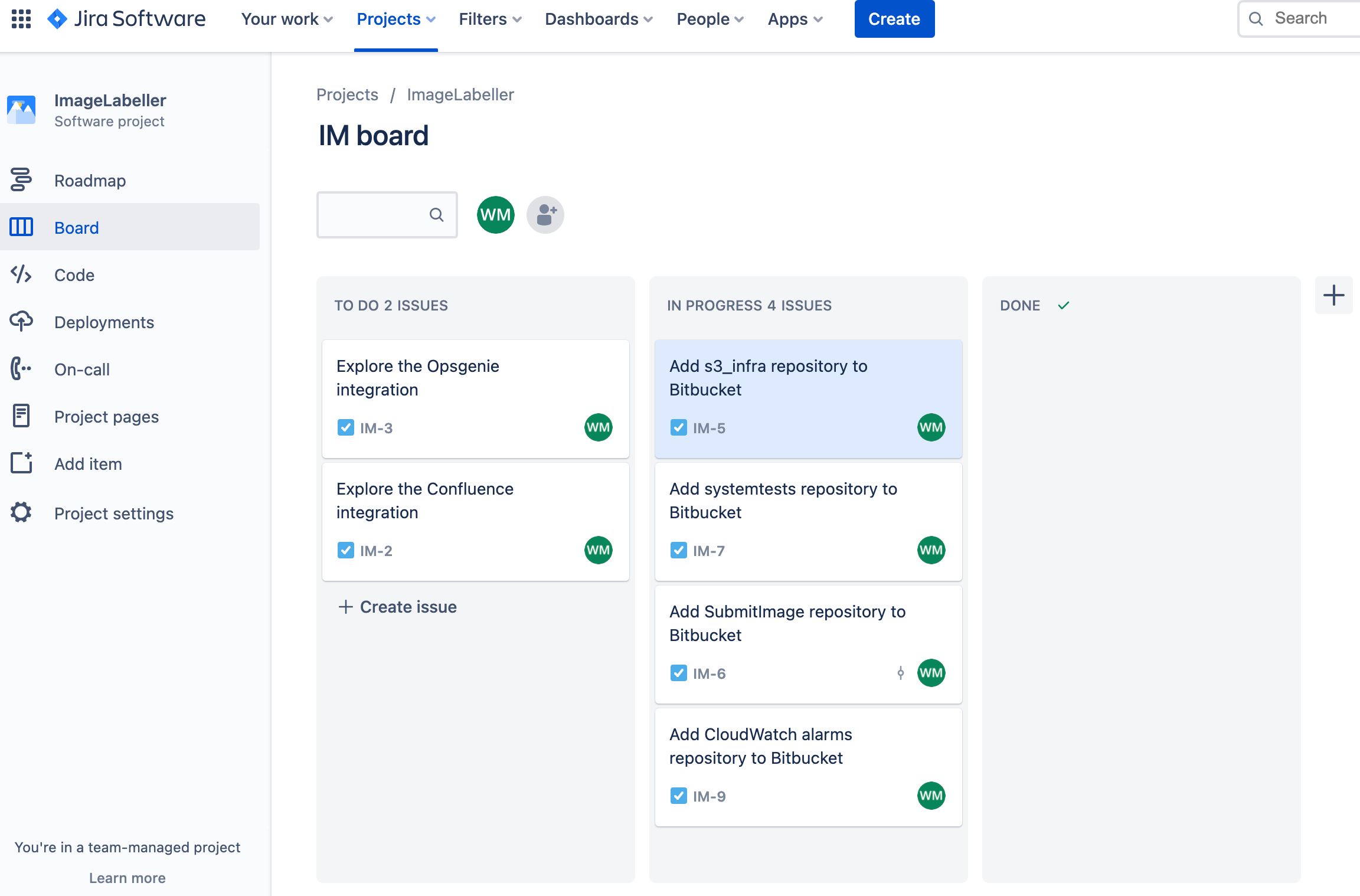 Screenshot showing Jira issue to add AWS S3 infrastructure repository to Bitbucket