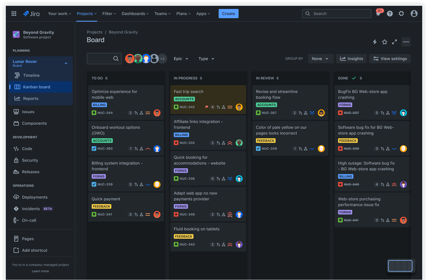 Tablero de kanban de Jira