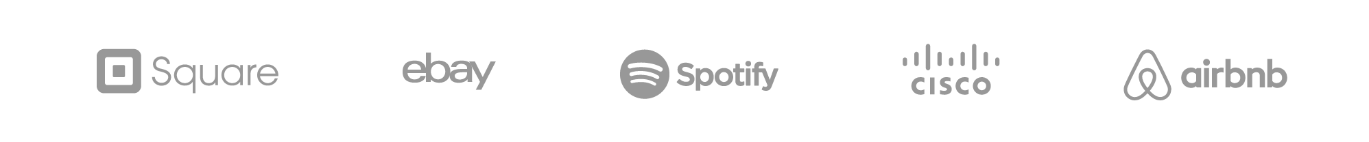 Square, Ebay, Spotify, Cisco 및 Airbnb 로고