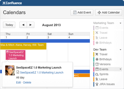 Team Calendars für Confluence  Atlassian