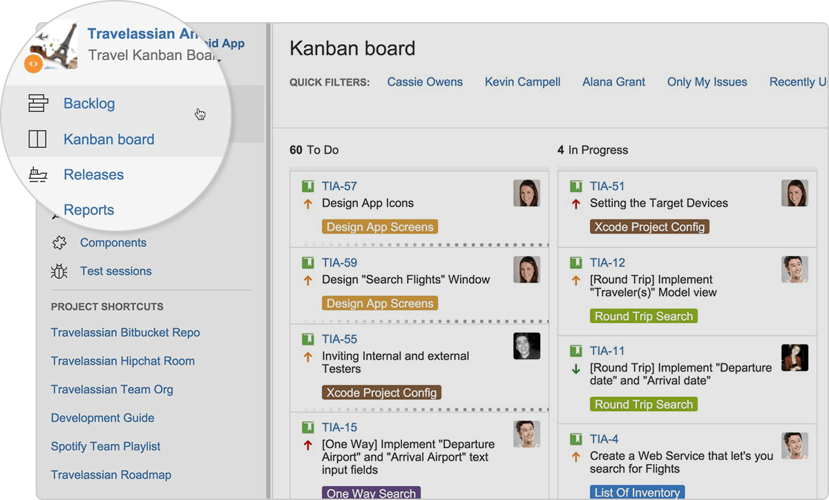 Ejemplo de backlog de tablero de kanban.