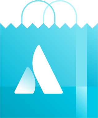 Ilustração da sacola de compras da Atlassian