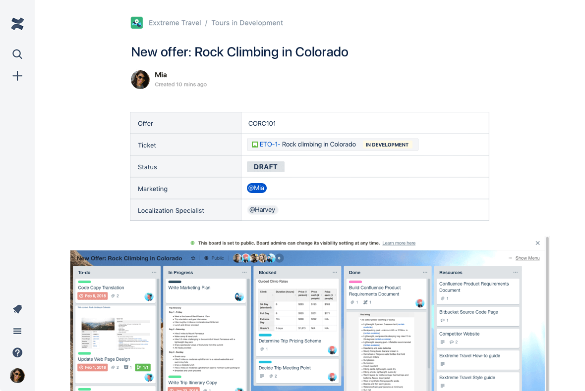 confluence project management template