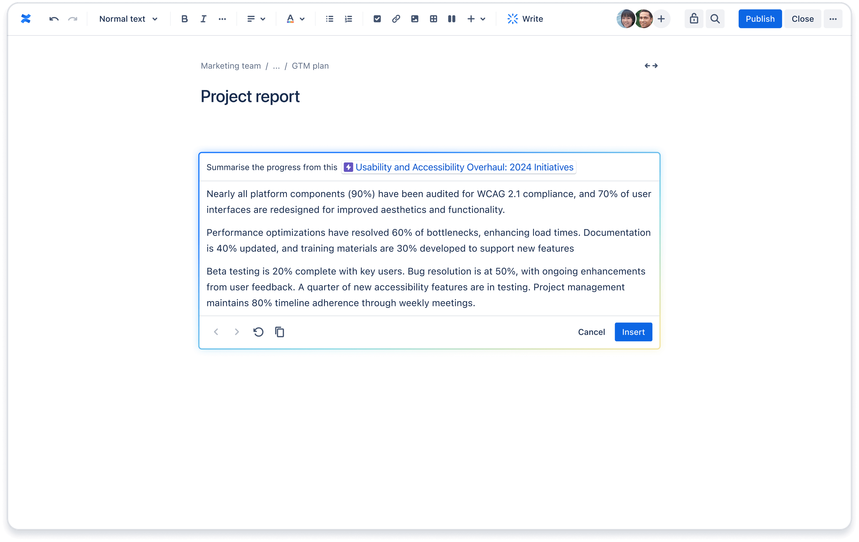 Jira-ticket met Confluence-referentie in AI-prompt