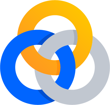 Three interconnected rings