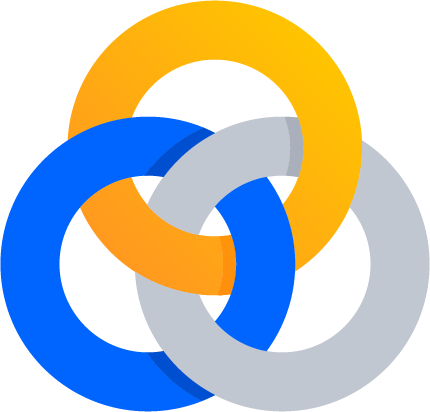 Three interconnected rings icon