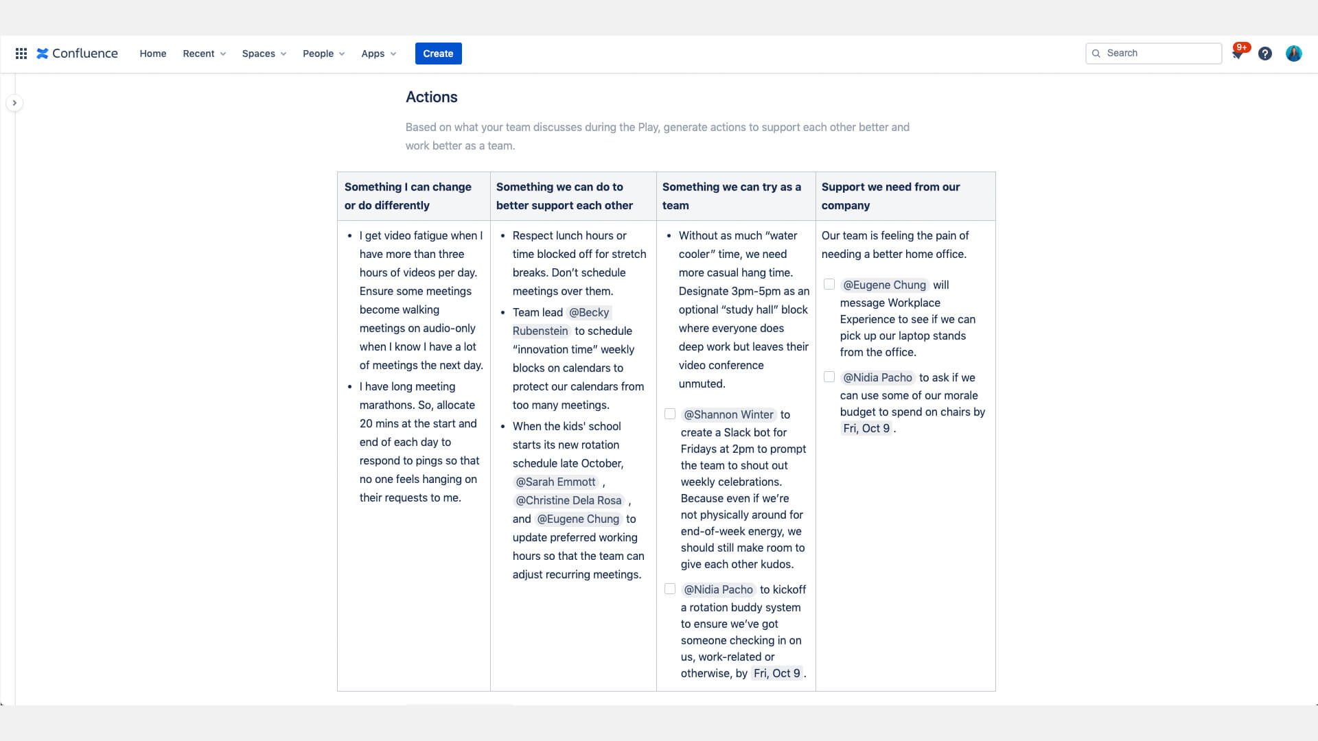 Discussion sur la fiche d'impact sur la vie professionnelle