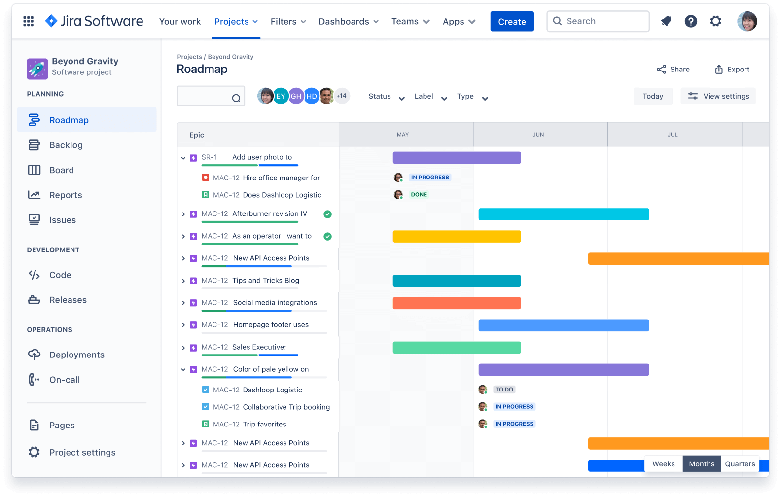 JSM business teams roadmap