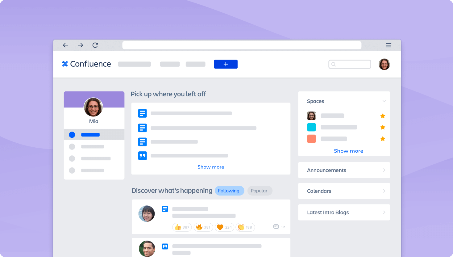Abgebildete Version von Confluence, persönlicher Bereich