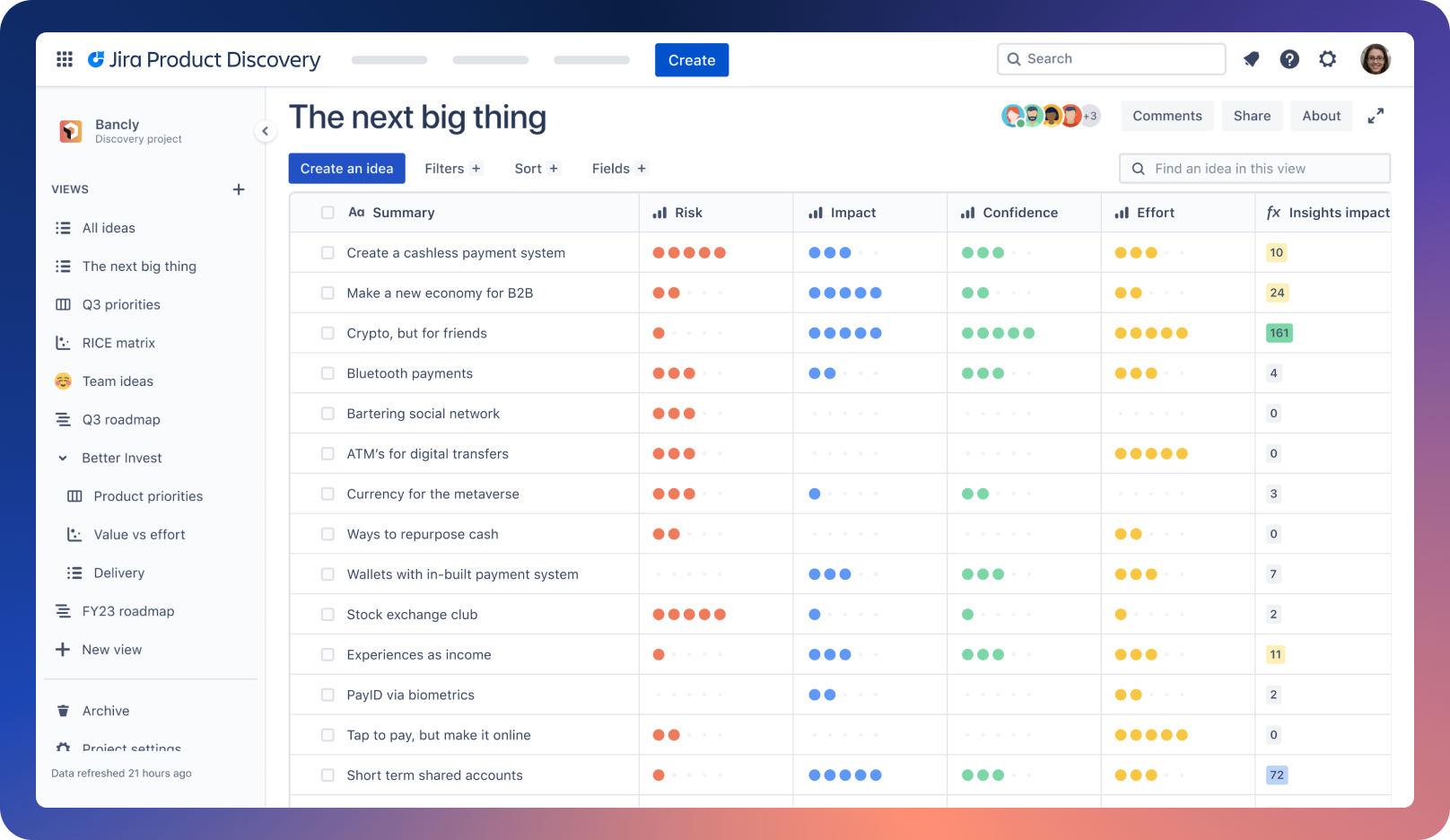 Jira Product Discovery product screen