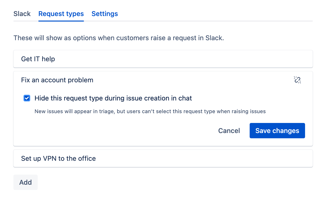 Selecting "Hidden request types" in your chat settings