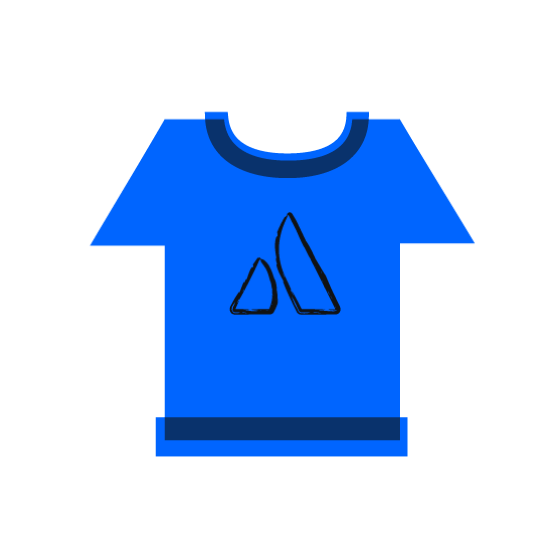 Illustration of t shirt with the Atlassian ace