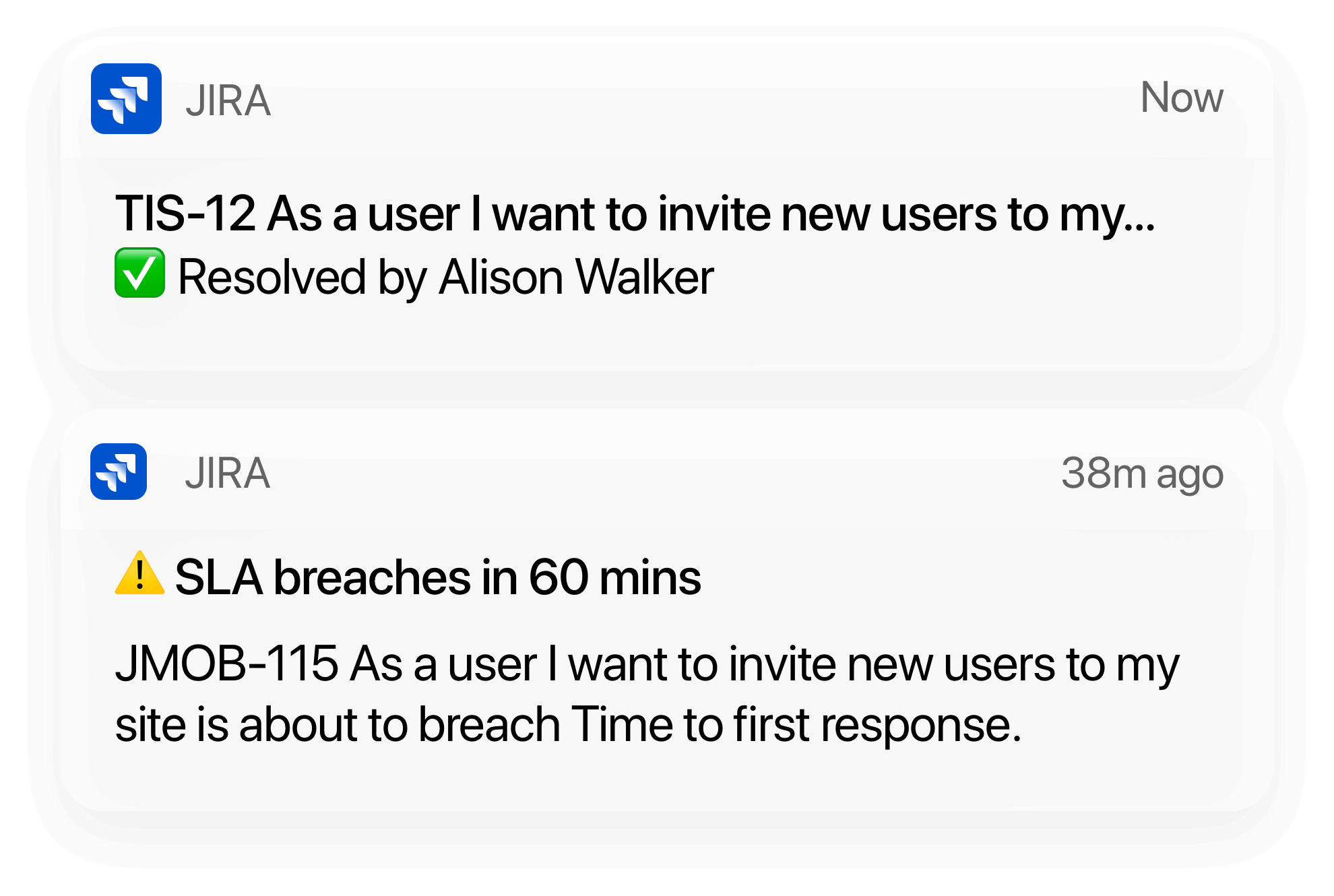 Notifiche di Jira Cloud Mobile