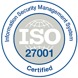 Logo de certificação do Sistema de Gerenciamento de Segurança da Informação
