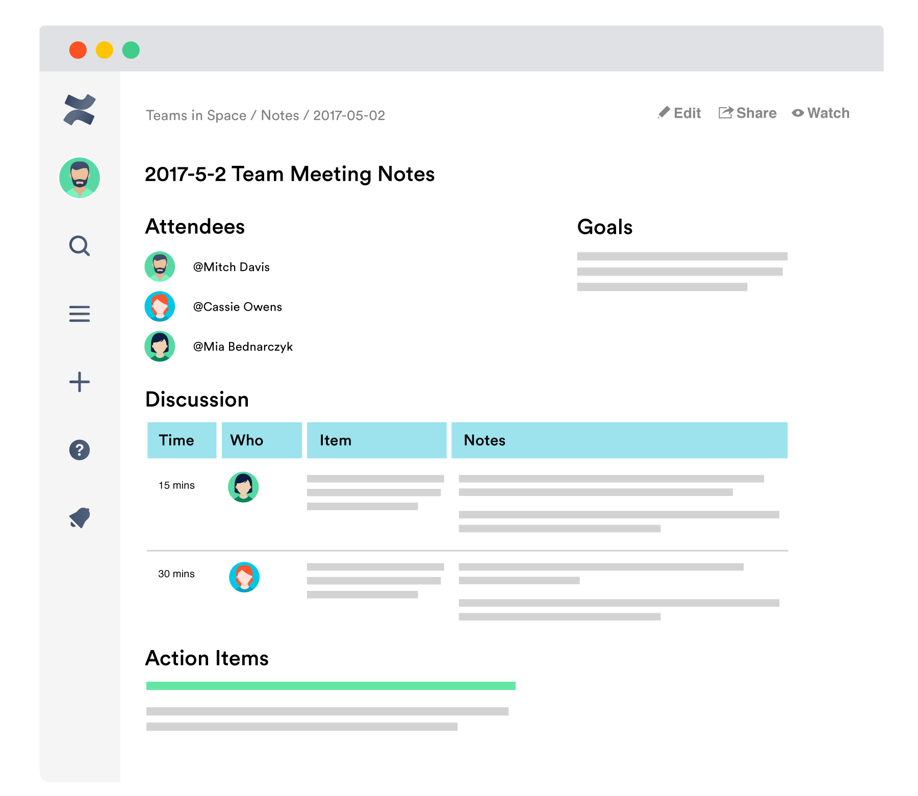 Software de documentação de equipe Confluence