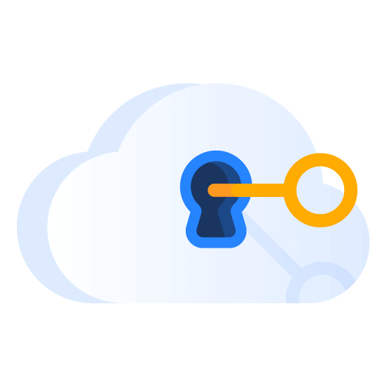 Cloud lock with key illustration