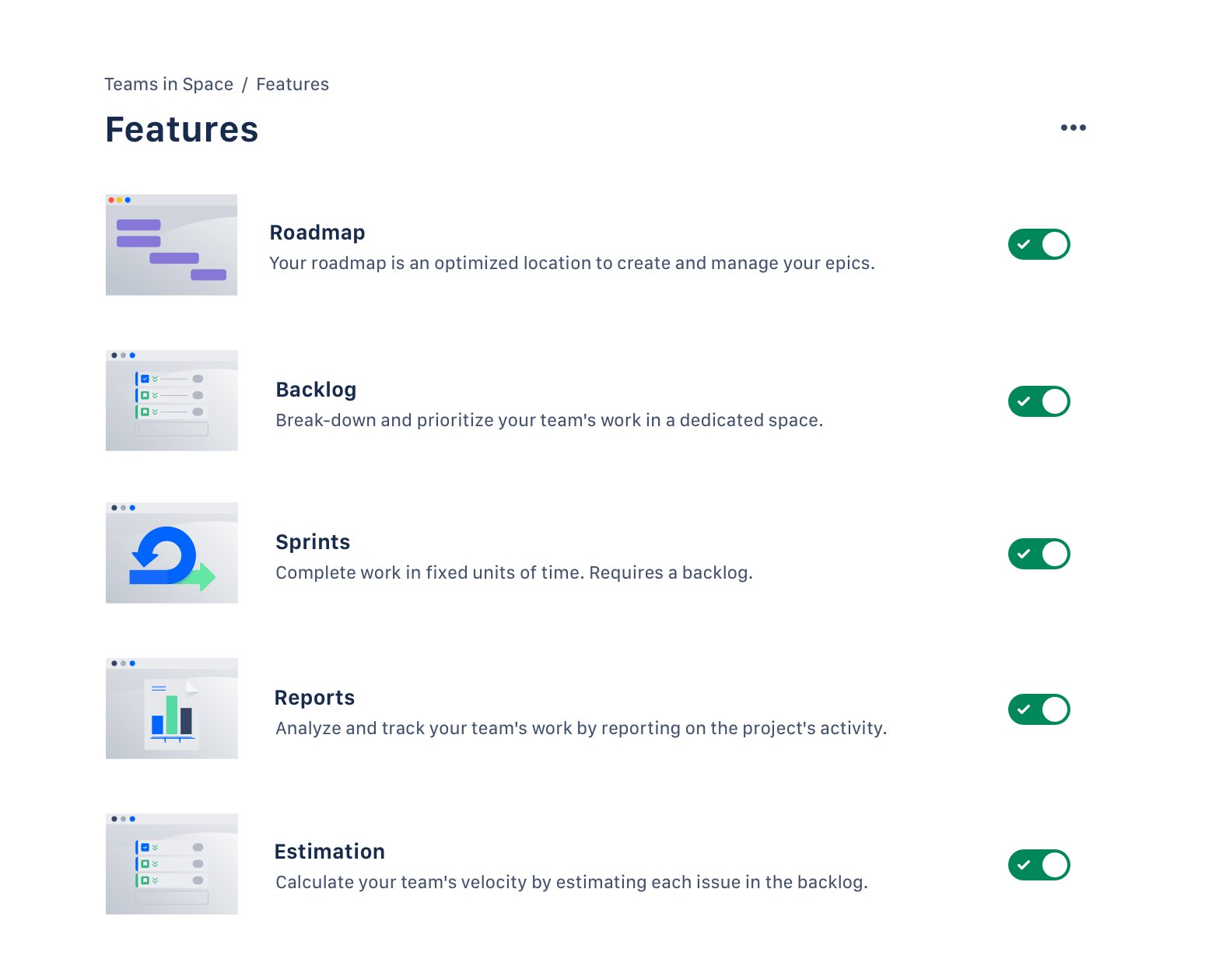 Screenshot of a Jira configurations