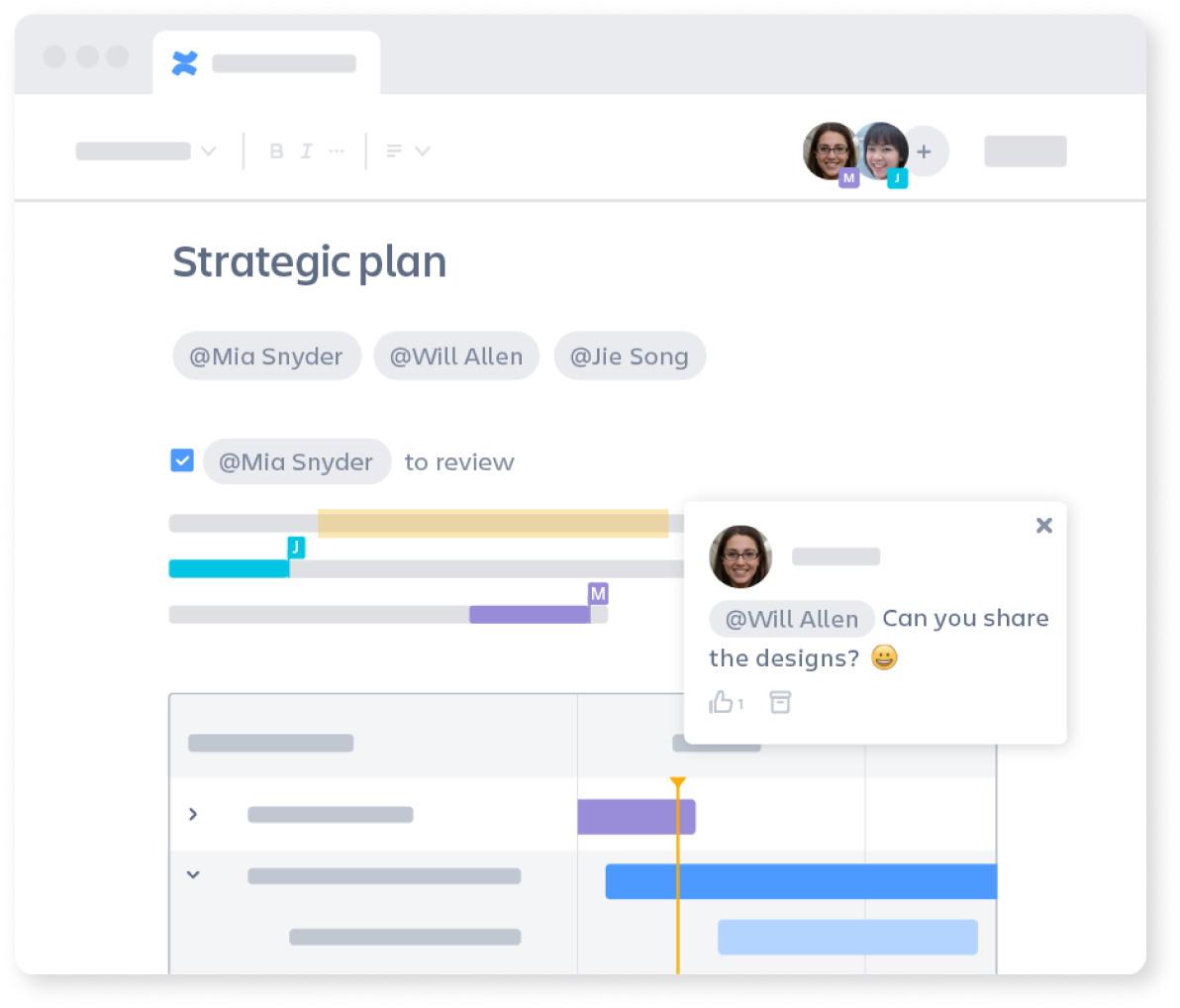 Confluence の一元化されたワークスペース