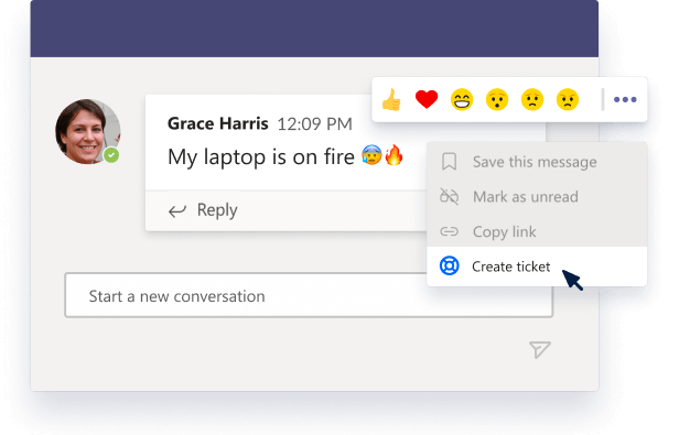 Ticket creation screenshot