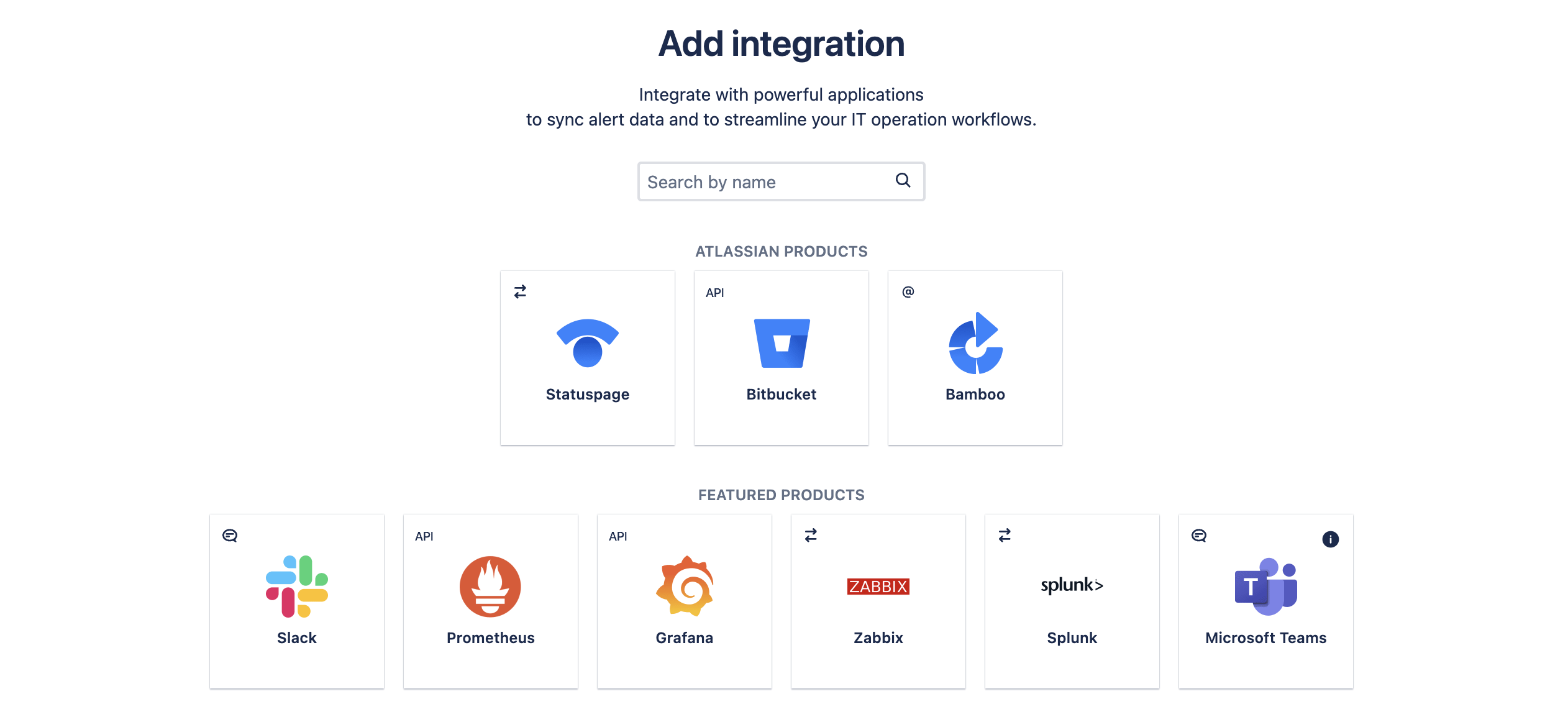 Lista de integraciones de alertas