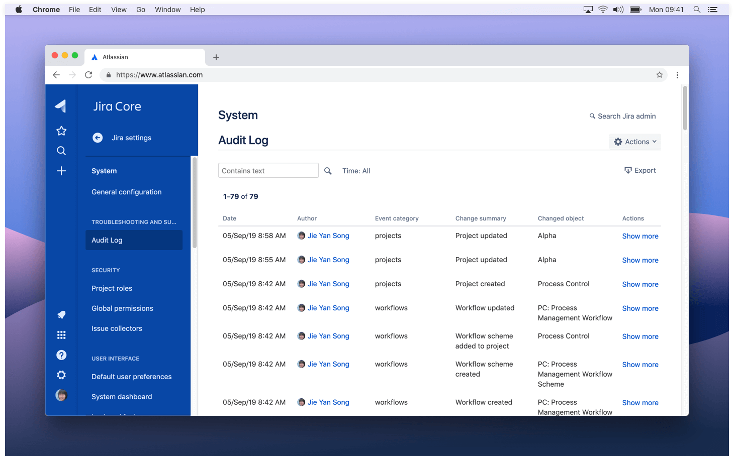 Audit logs