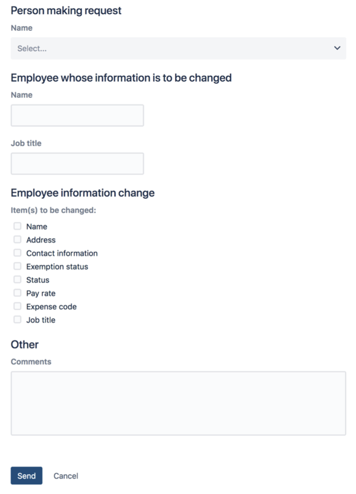 Screenshot con esempio di moduli condizionali di Jira Service Management