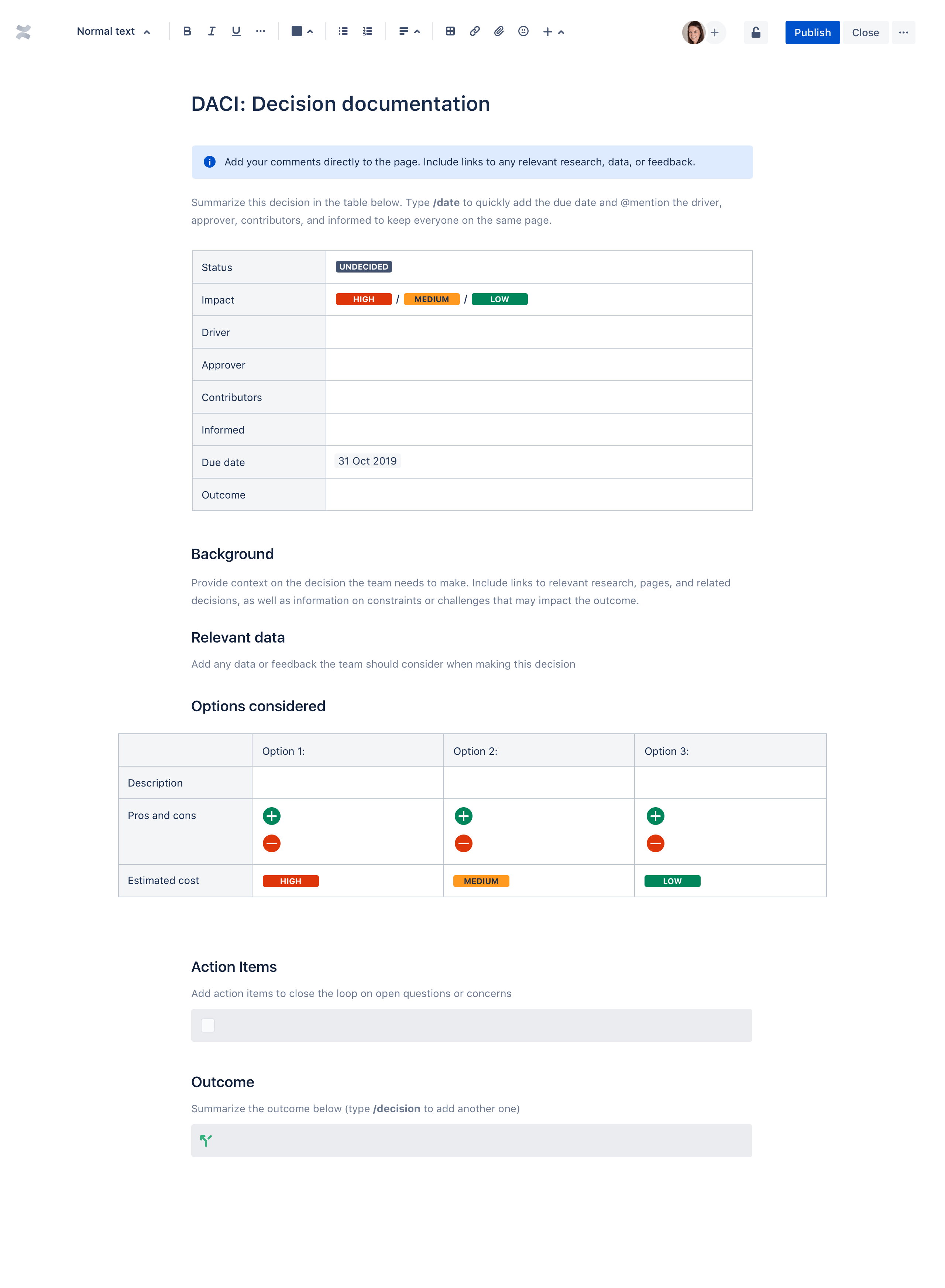 DACI Decision Documentation Atlassian