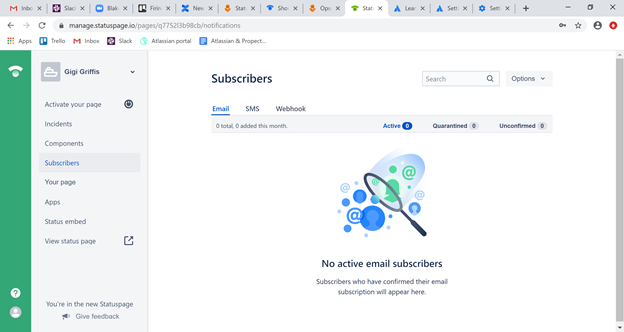 Abonnees verbinden via Statuspage