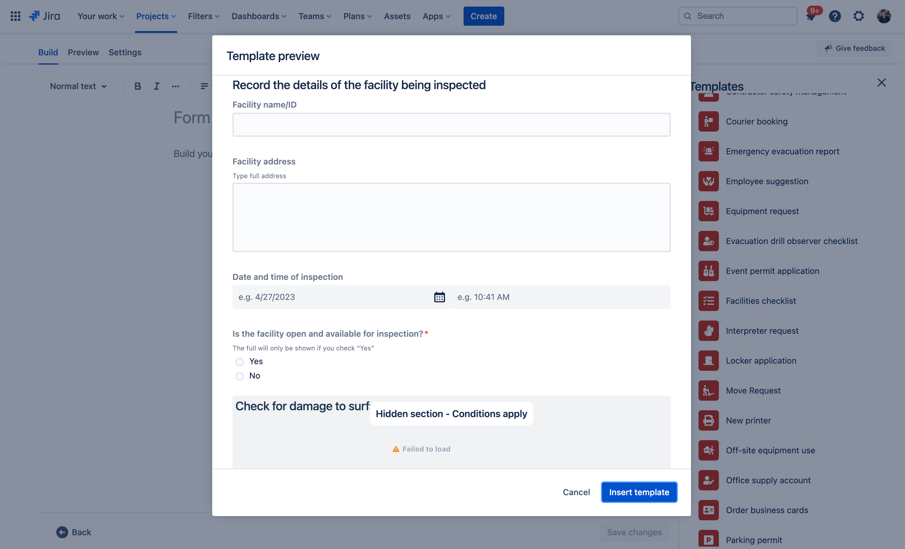 Zrzut ekranu podglądu szablonu