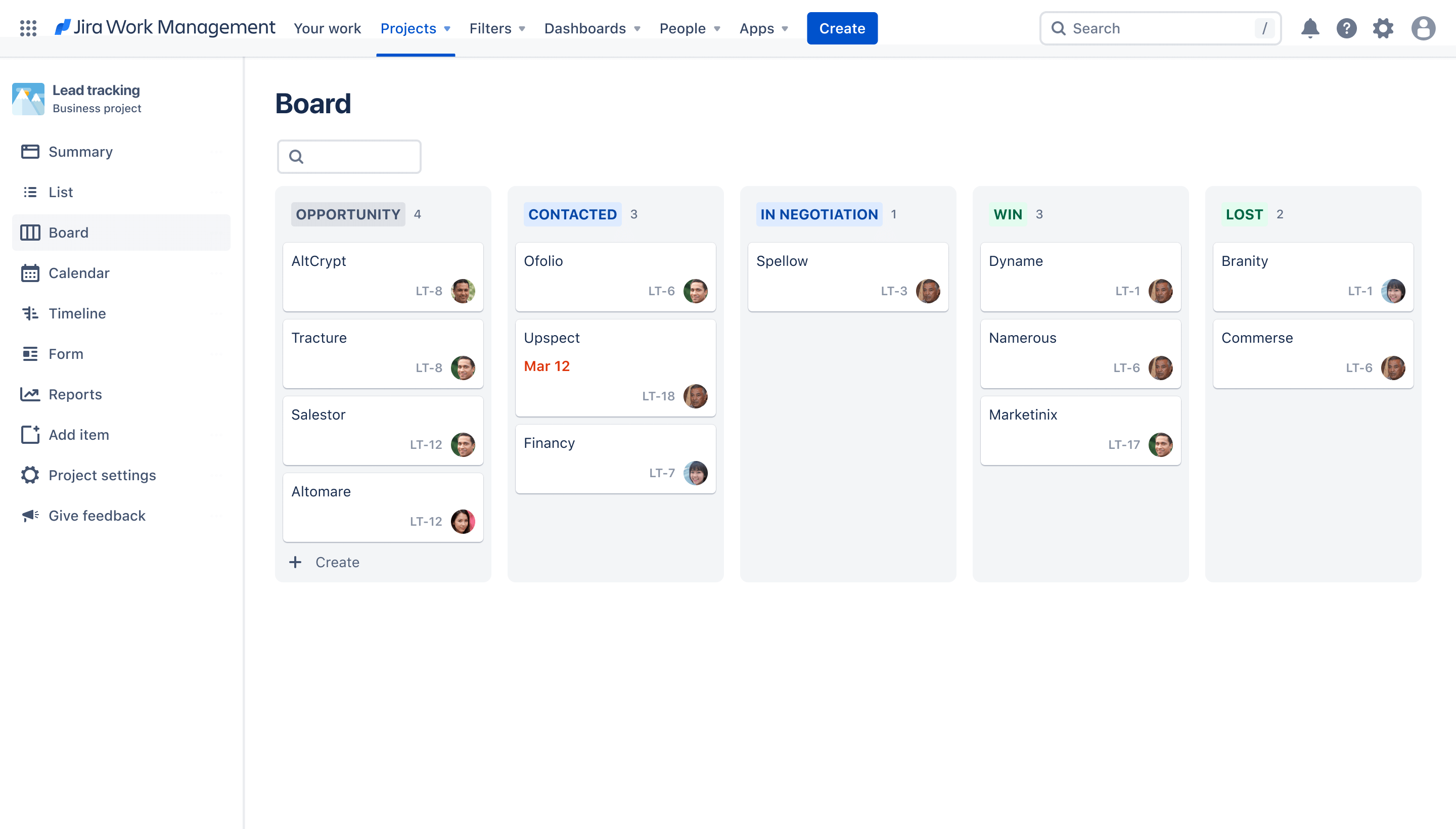 リード トラッキング テンプレート Jira Templates