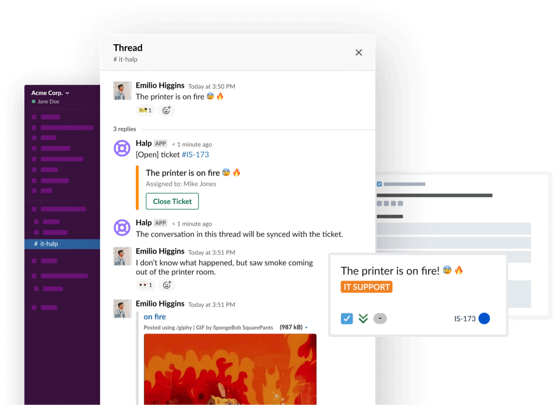 Help desk within slack