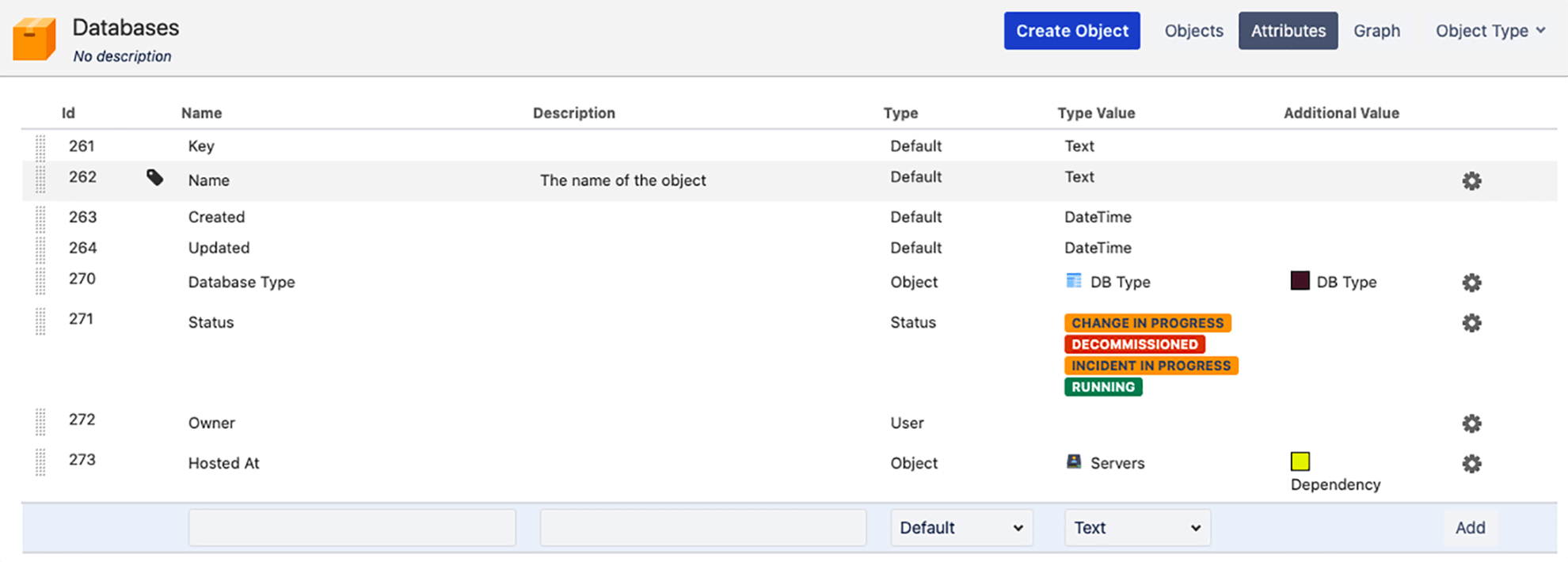 Impostare gli attributi del tipo di oggetto in Jira Service Management