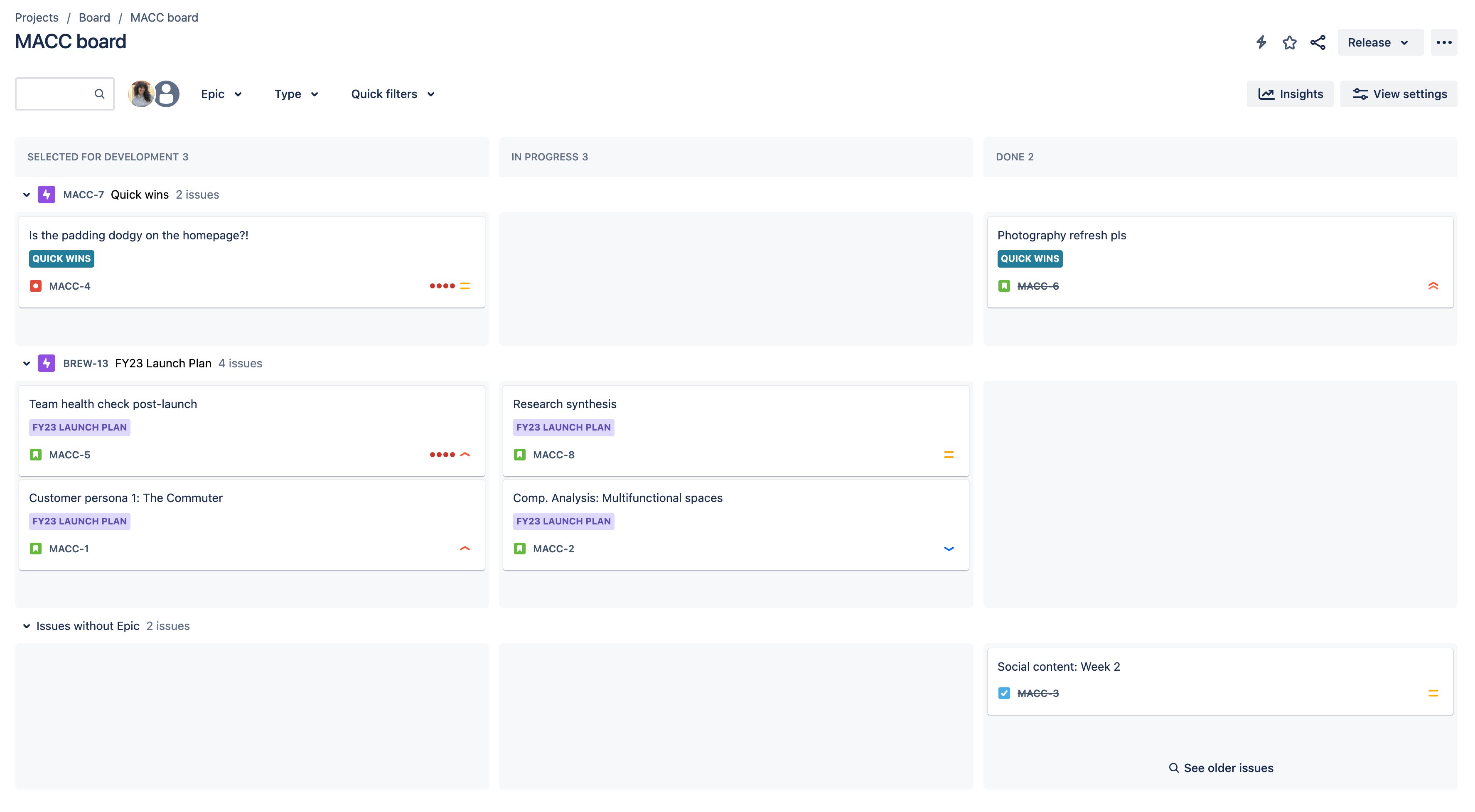 Jira Swimlanes