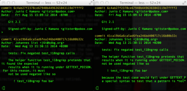 Pager styles in git 2.1.0 vs git 2.0.3