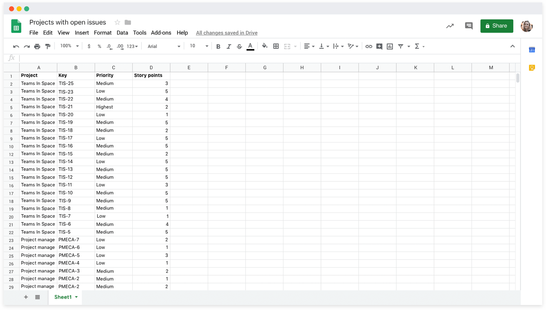 Build custom reports with Jira data in Google Sheets