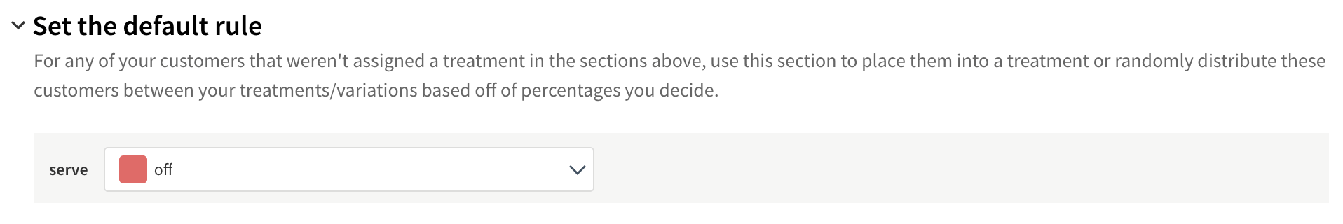 Setting default rule