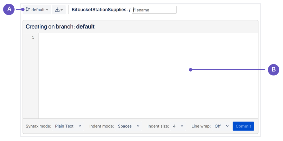 Creating a file in Bitbucket