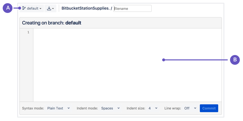 Bitbucket new file