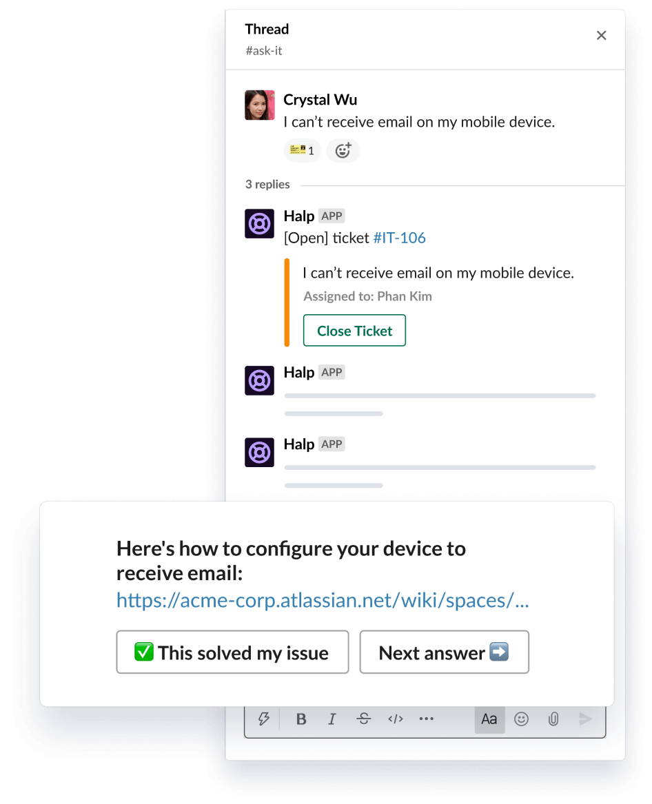 Screenshot: Halp-Bot