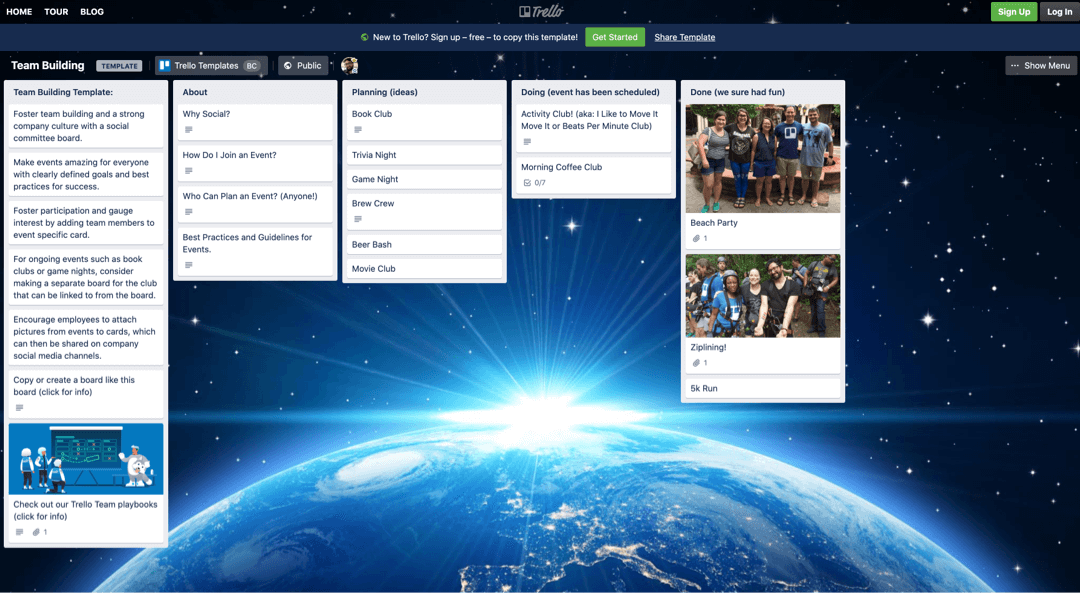 Trello board screenshot