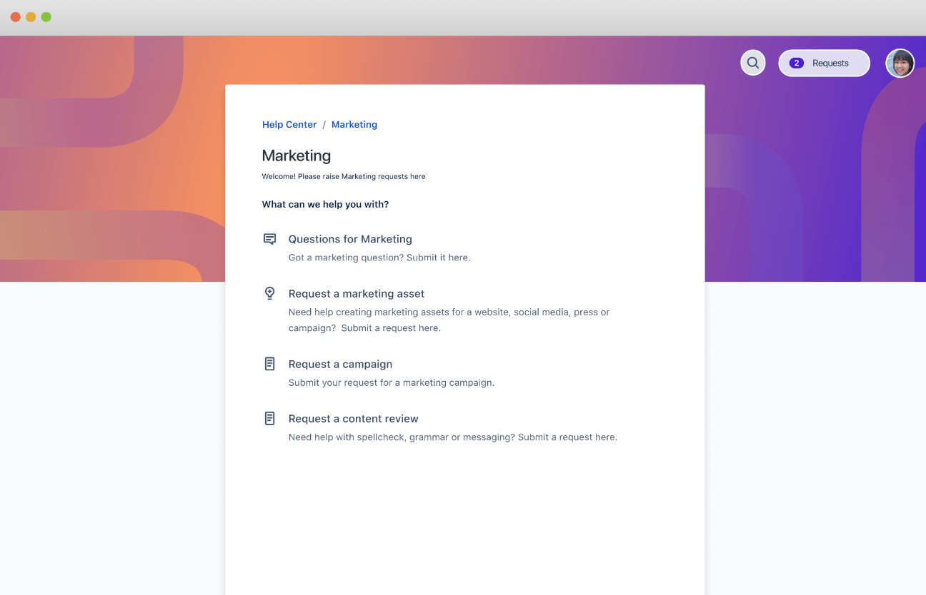 Marketing service management template Jira Templates