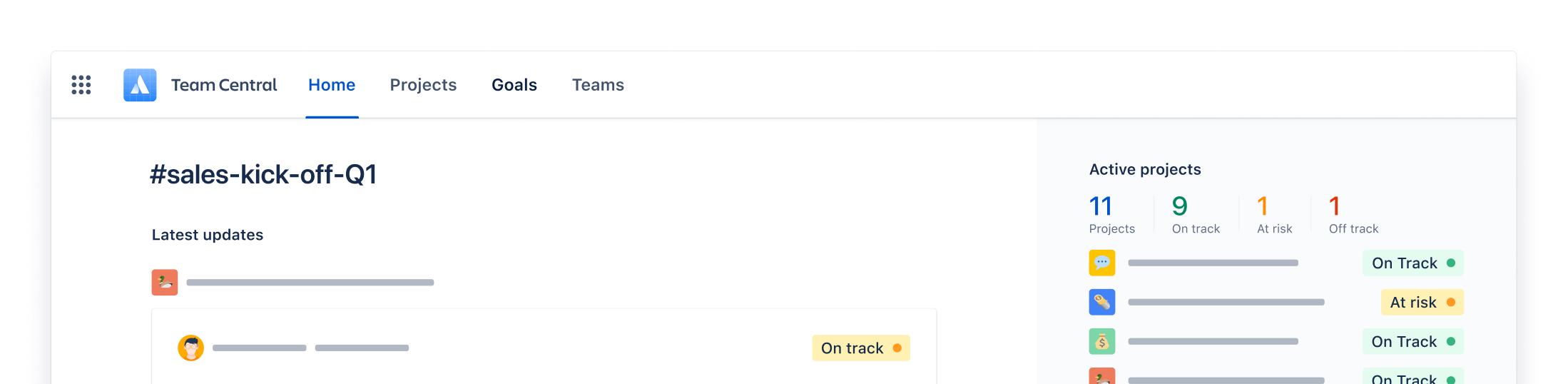 Team Central ticket screenshot