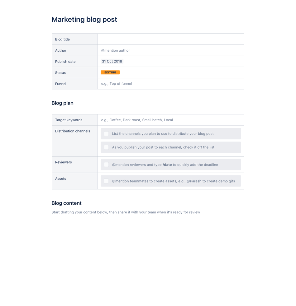 Marketing Blog Post template