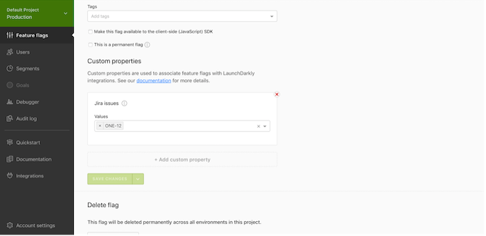 Collega il flag delle funzioni di LaunchDarkly esistente a Jira Software