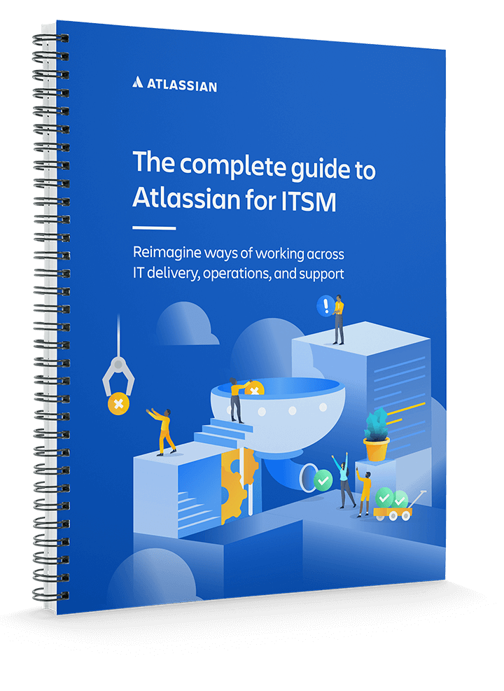 Egy spirálozott jegyzetfüzet borítója a következő címmel: „The Total Economic Impact TM of Atlassian Jira Service Management”