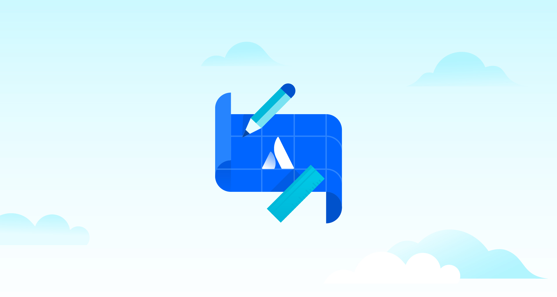 Atlassian のブループリントのイラスト